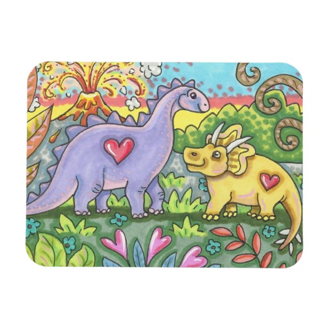 PREHISTORIC DINOSAUR VALENTINE MAGNET (Horisontell)