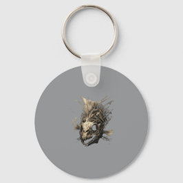 Prehistoric Fish Skull Grunge Dark Art Nyckelring