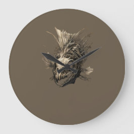 Prehistoric Fish Skull Grunge Dark Art Stor Klocka