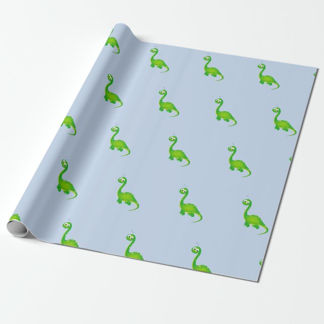 Prehistorisk Dinosaur Mönster Presentpapper (Utrullad)