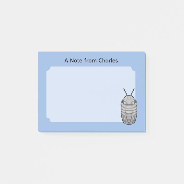 Prehistorisk djurtrilobit post-it block (Framsida)