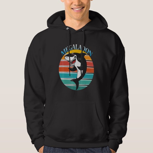 Prehistorisk Killer Shark Megalodon Cute Megalodon Hoodie (Framsida)