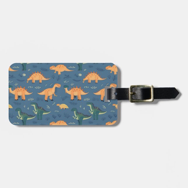 Prehistorisk rex dinosaur mönster bagagebricka (Horisontell Framsida)