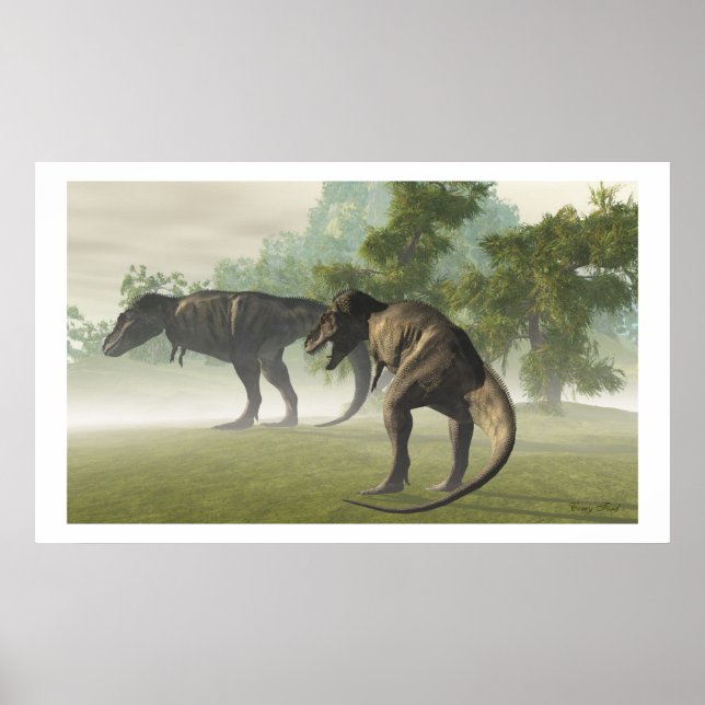 PREHISTORISK T-REX-UTSKRIFT POSTER (Framsidan)