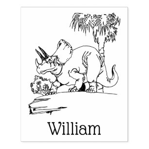 Prehistorisk Triceratops Dinosaur Namn Stämpel