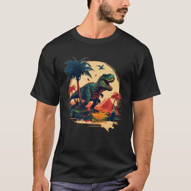 Prehistoriska Cretacous Dinosaurs Jurassic Tyranno T Shirt (Framsida)