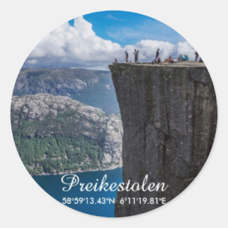 Preikestolen, Norway Runt Klistermärke