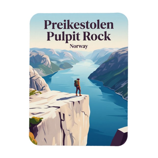 Preikestolen Predikstolen Norge Magnet (Vertikal)