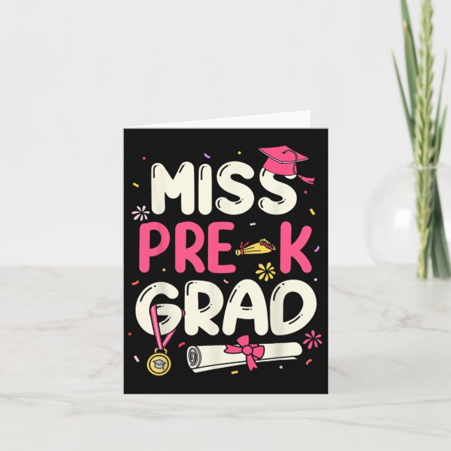 Prek Grad Preschool Studenten Girls Kids Kort (Framsida)