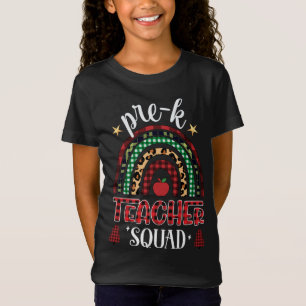 Prek-K Teacher Squad Rainbow Buffalo Play Teacher T Shirt