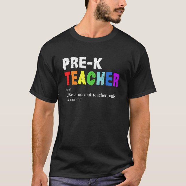 Prek Teacher Definition Squad Teacher Student T Shirt (Framsida)