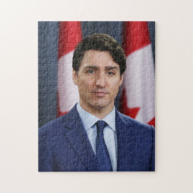 Premiärminister Justin Trudeau Porträtt Puzzle Pussel (Vertikal)