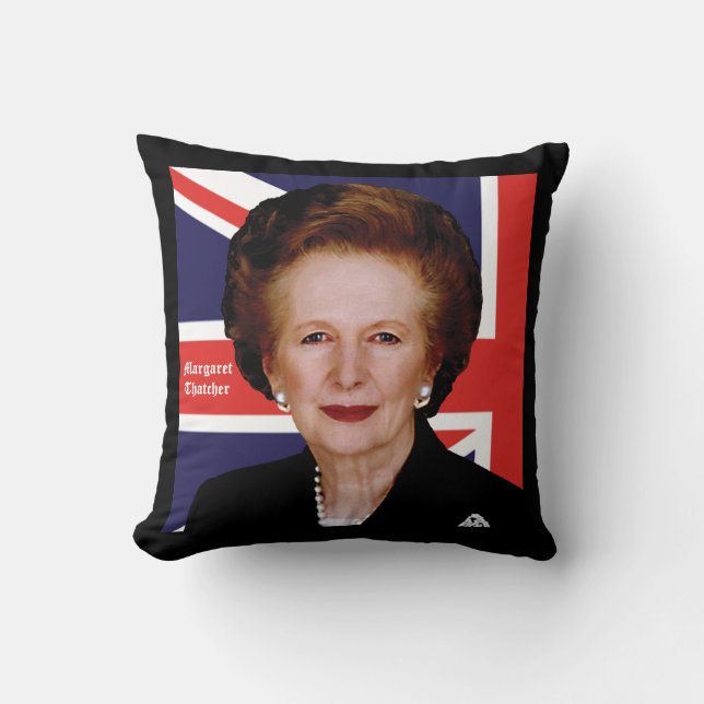 Premiärminister Margaret Thatcher - se Båda sidor Kudde (Framsida)