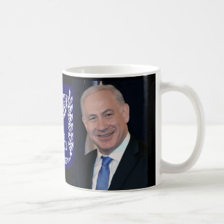 Premiärminister Netanyahu & Israel Emblem Kaffemugg