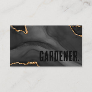 Premier Black and Guld Glitter Agate Minimalist Visitkort