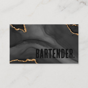 Premier Black and Guld Glitter Agate Minimalist Visitkort
