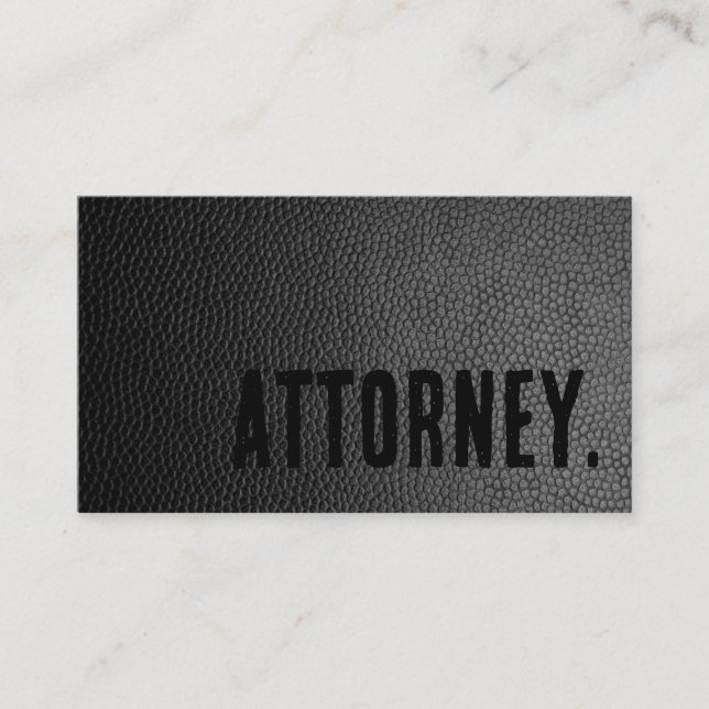 Premier Black Faux Leather Attorney Lawyer Visitkort (Framsida)
