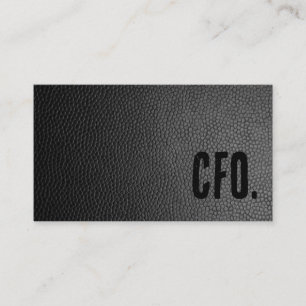 Premier Black Faux Leather CFO Visitkort