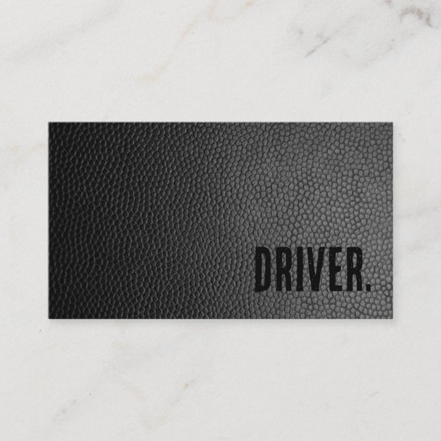 Premier Black Faux Leather Driver Visitkort (Framsida)