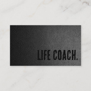 Premier Black Faux Leather Life Coach Visitkort