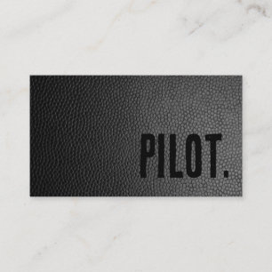 Premier Black Faux Leather Pilot Visitkort