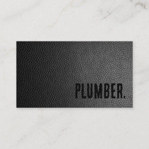 Premier Black Faux Leather Plumber Visitkort