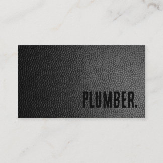 Premier Black Faux Leather Plumber Visitkort