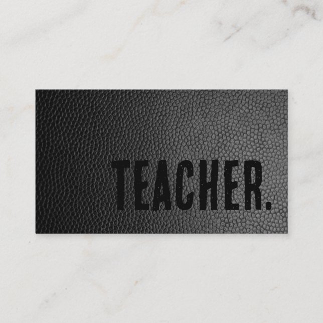 Premier Black Faux Leather Tutor Visitkort (Framsida)
