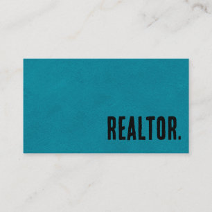 Premier Blue Faux Leather Realtor Visitkort