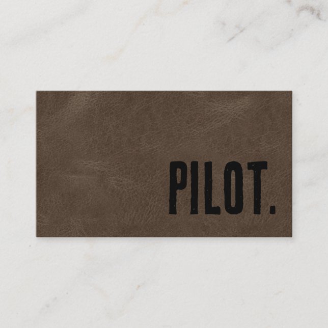 Premier Brown Falsläder Pilot Visitkort (Framsida)