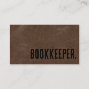 Premier Brown Faux Leather Bookkeeper Visitkort