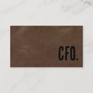Premier Brown Faux Leather CFO Visitkort