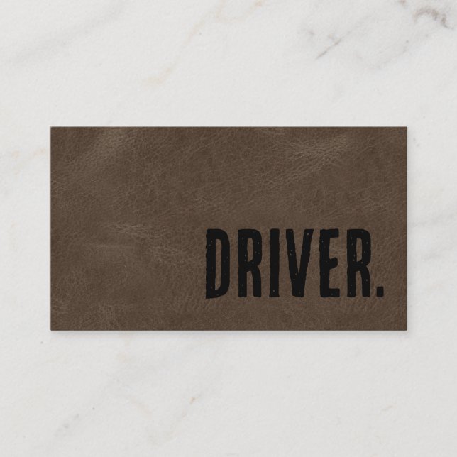 Premier Brown Faux Leather Driver Visitkort (Framsida)