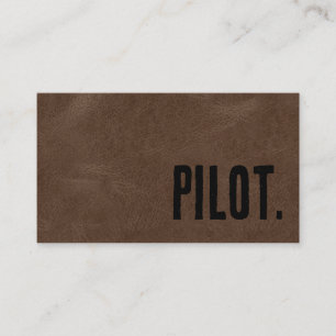 Premier Brown Faux Leather Pilot Visitkort