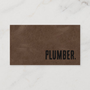 Premier Brown Faux Leather Plumbers Affärskort Visitkort