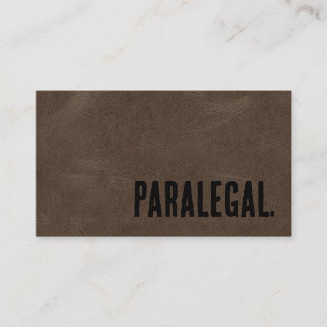 Premier Brun Falskt Läder Paralegal Visitkort (Framsida)