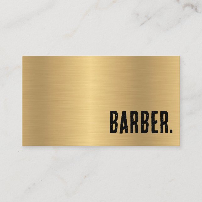 Premier Faux Gold Barber Visitkort (Framsida)