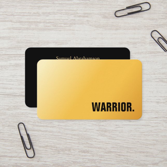 Premier Faux Gold Martial Arts Business Card  Visitkort (Fram/Back In Situ)