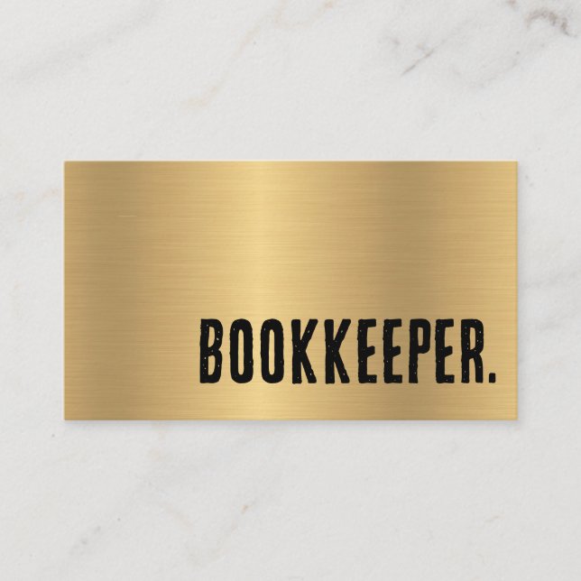 Premier Faux Guld Bookkeeper Visitkort (Framsida)