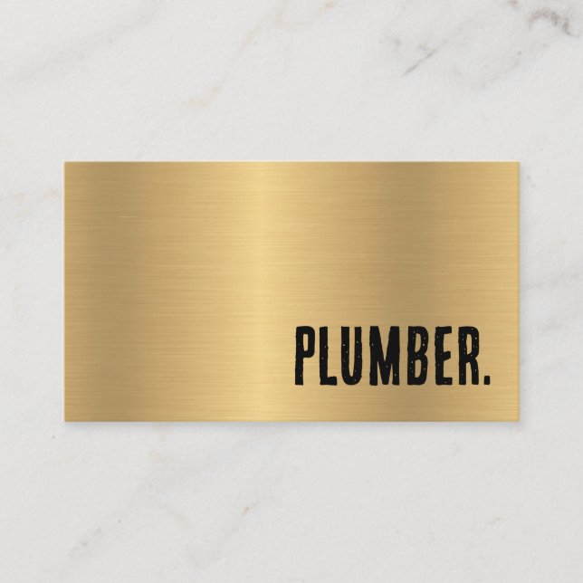 Premier Faux Guld Metallic Plumber Visitkort (Framsida)