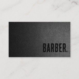 Premier svart falskt läder barberare visitkort