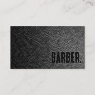 Premier svart falskt läder barberare visitkort
