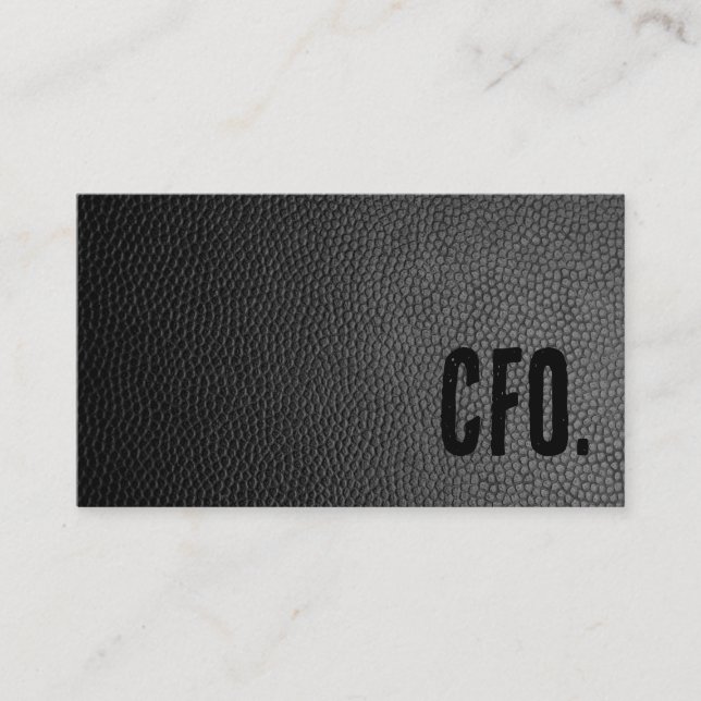 Premier Svart Falskt Läder CFO Visitkort (Framsida)
