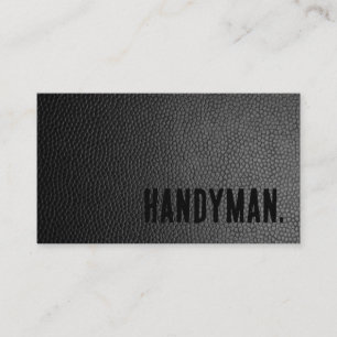 Premier svart falskt läder Handyman Visitkort