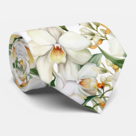 Premier White Orchids Formell Vass Neck Tie Slips