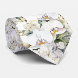 Premier White Orchids Formell Vass Neck Tie Slips