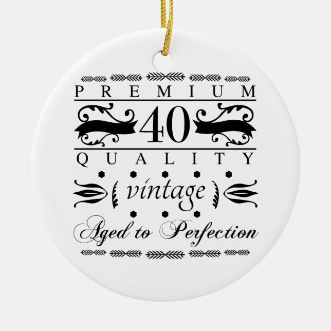 Premium 40:e födelsedagen julgransprydnad keramik (Framsidan)
