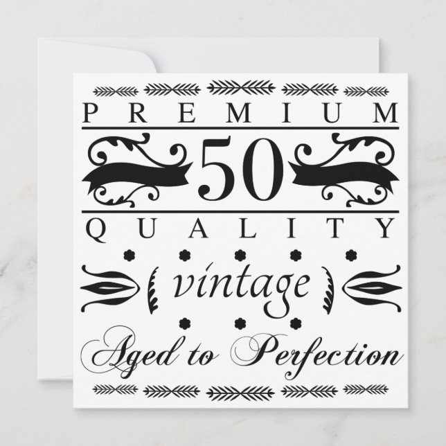 Premium 50:e födelsedagen kort (Framsida)