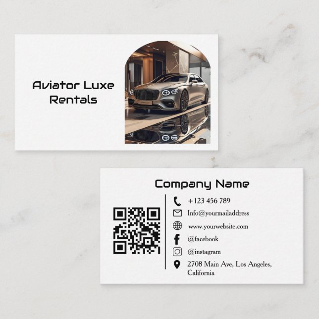 Premium Arch Billuthyrning & Försäljning QR-kod Fo Visitkort (Fram/baksida)