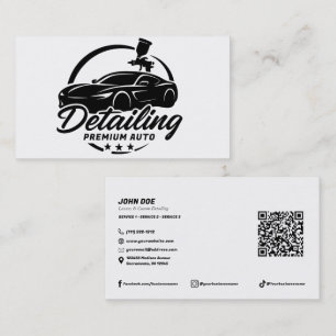 Premium Auto Detailing Car Body Shop Modern Visitkort